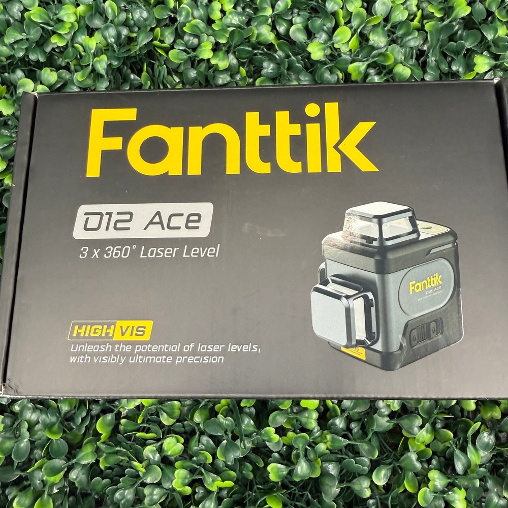 Fanttik D12 Ace 3 x 360 Green Self-Leveling Laser Level High Vis 100ft IP54